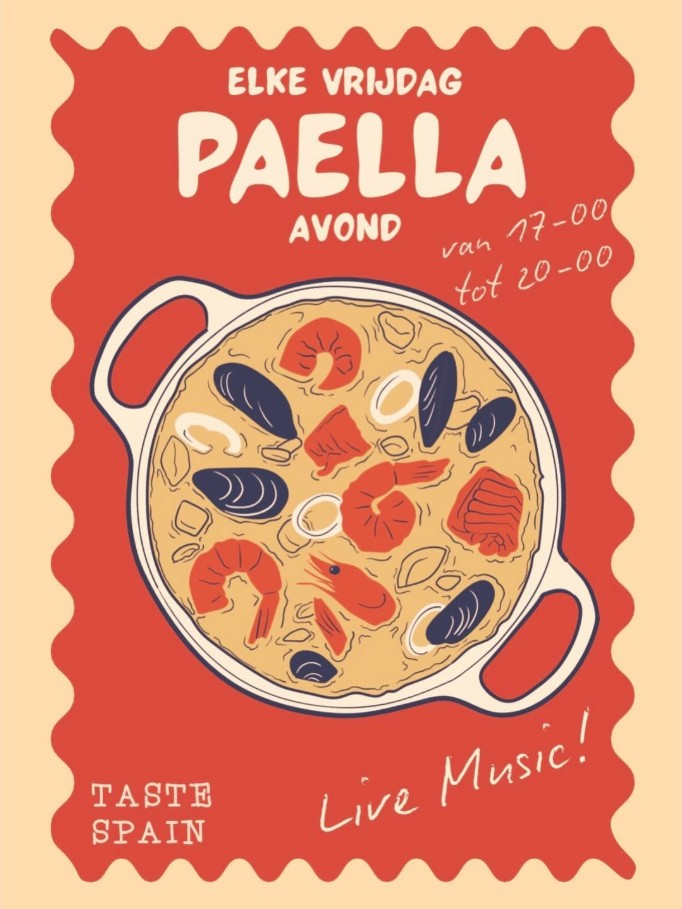 Spaanse paella avond — markt-eten in Putten